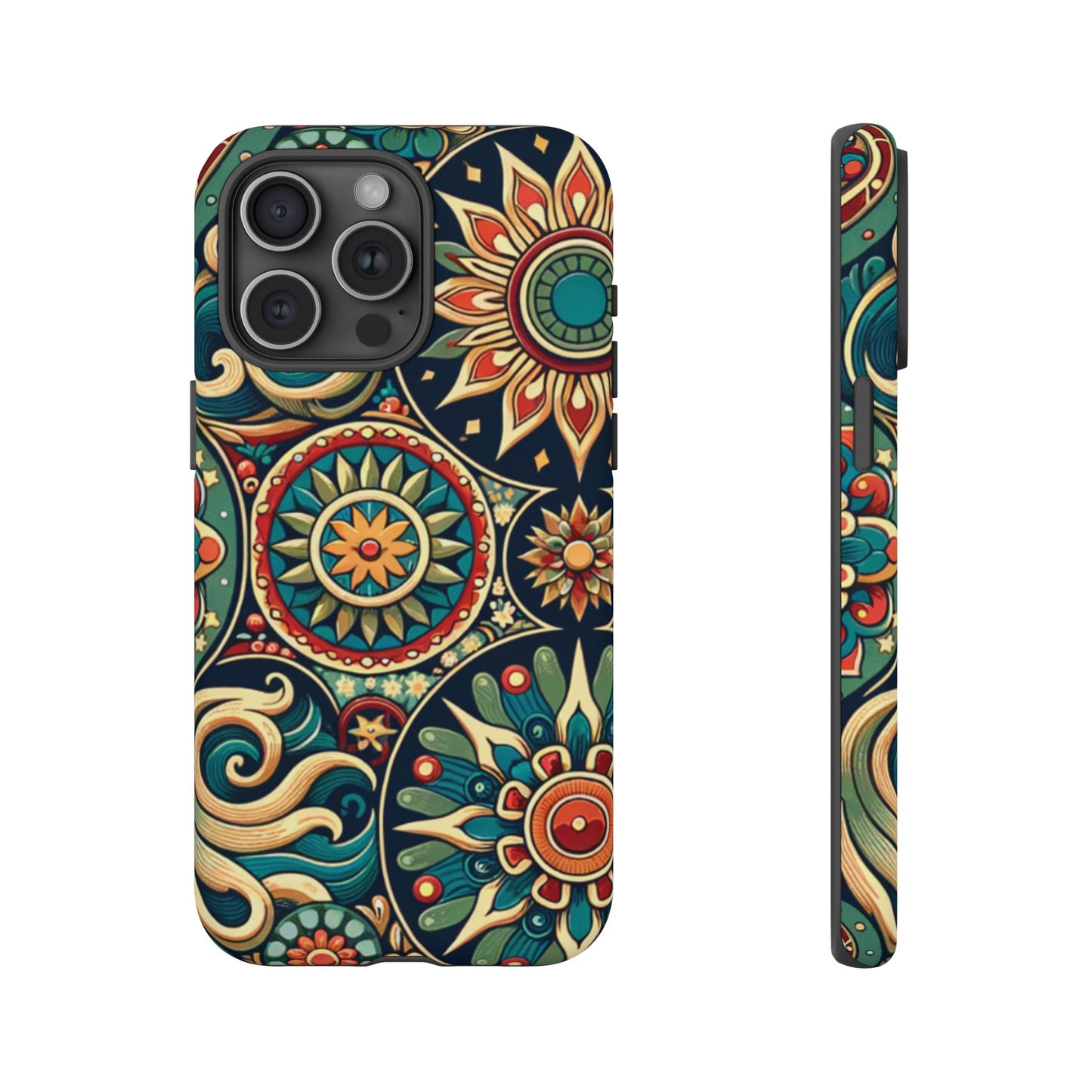 Boho Phone Case with Colorful Mandala Design, Stylish Phone Cover, Trendy Case for Women, Gift for Her, Bohemian Style Accessories