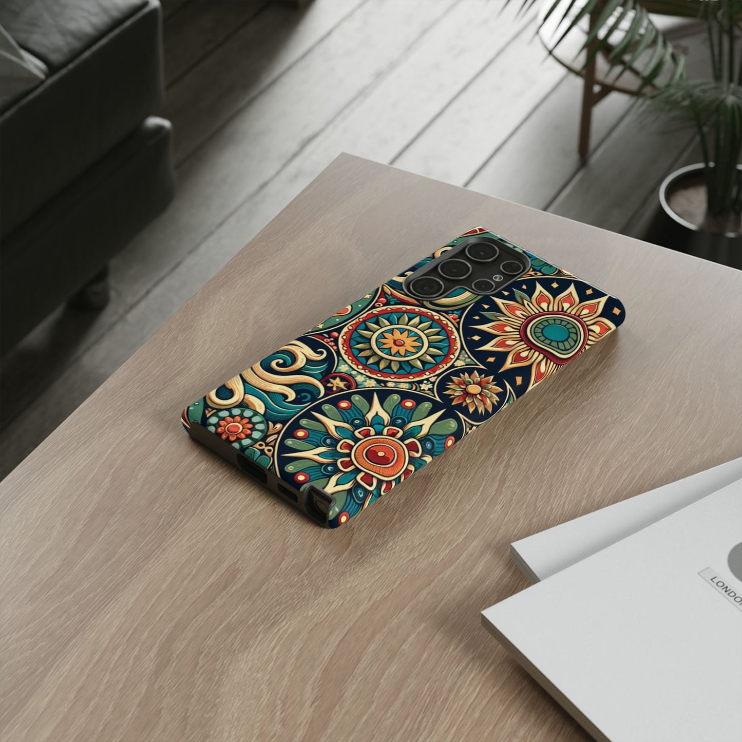 Boho Phone Case with Colorful Mandala Design, Stylish Phone Cover, Trendy Case for Women, Gift for Her, Bohemian Style Accessories