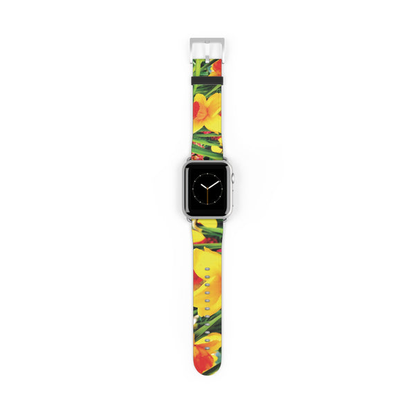 Vibrant Floral Watch Band - Adjustable, Colorful Design for Nature Lovers