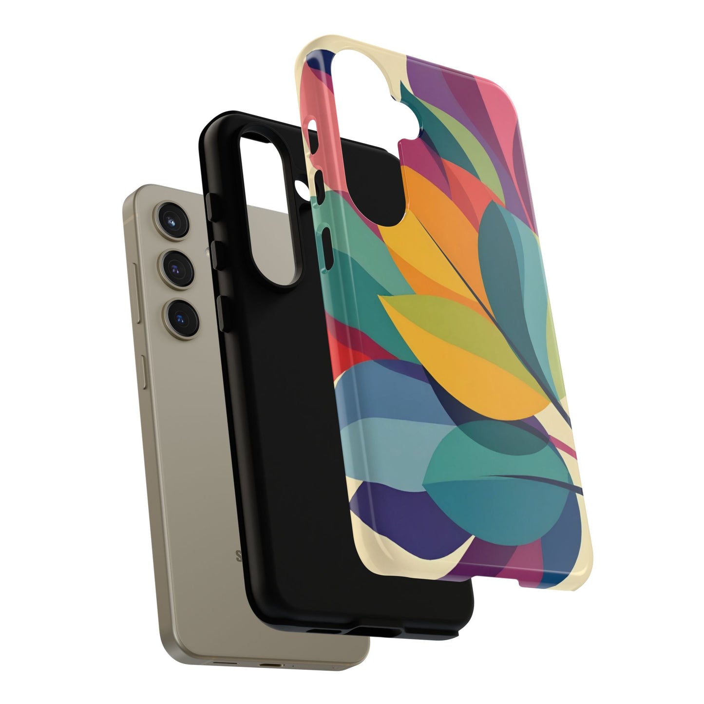 Colorful Leaf Phone Case, Tough TPU Cover, Eco-Friendly Design, Perfect Gift for Nature Lovers, Vibrant Floral Style
