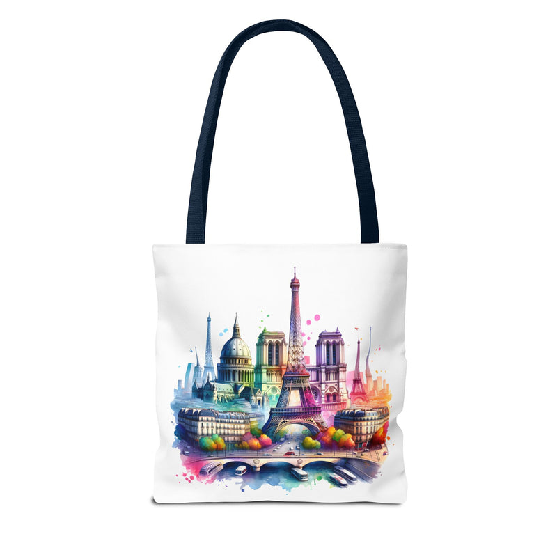 Vibrant Cityscape Tote Bag | Colorful Paris & London Design
