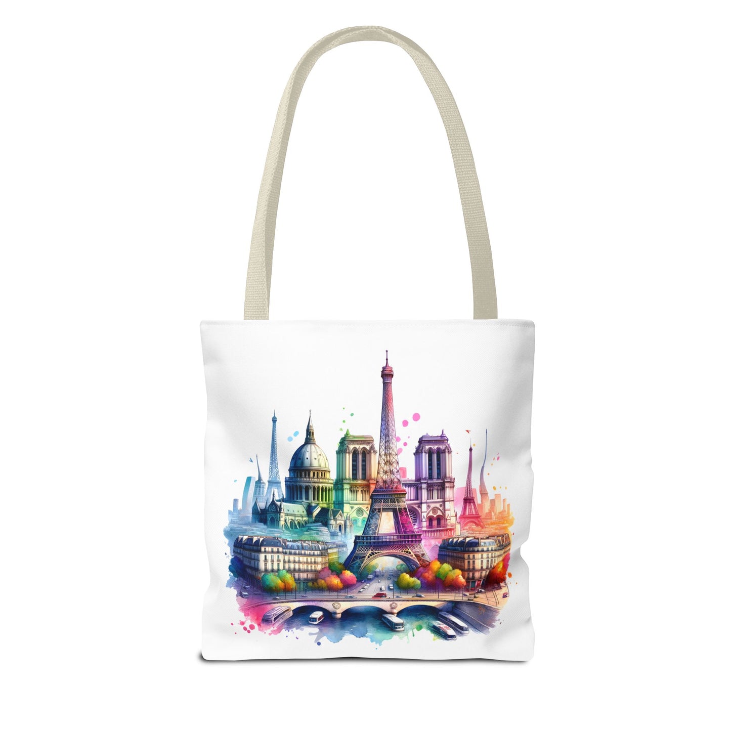 Vibrant Cityscape Tote Bag | Colorful Paris & London Design