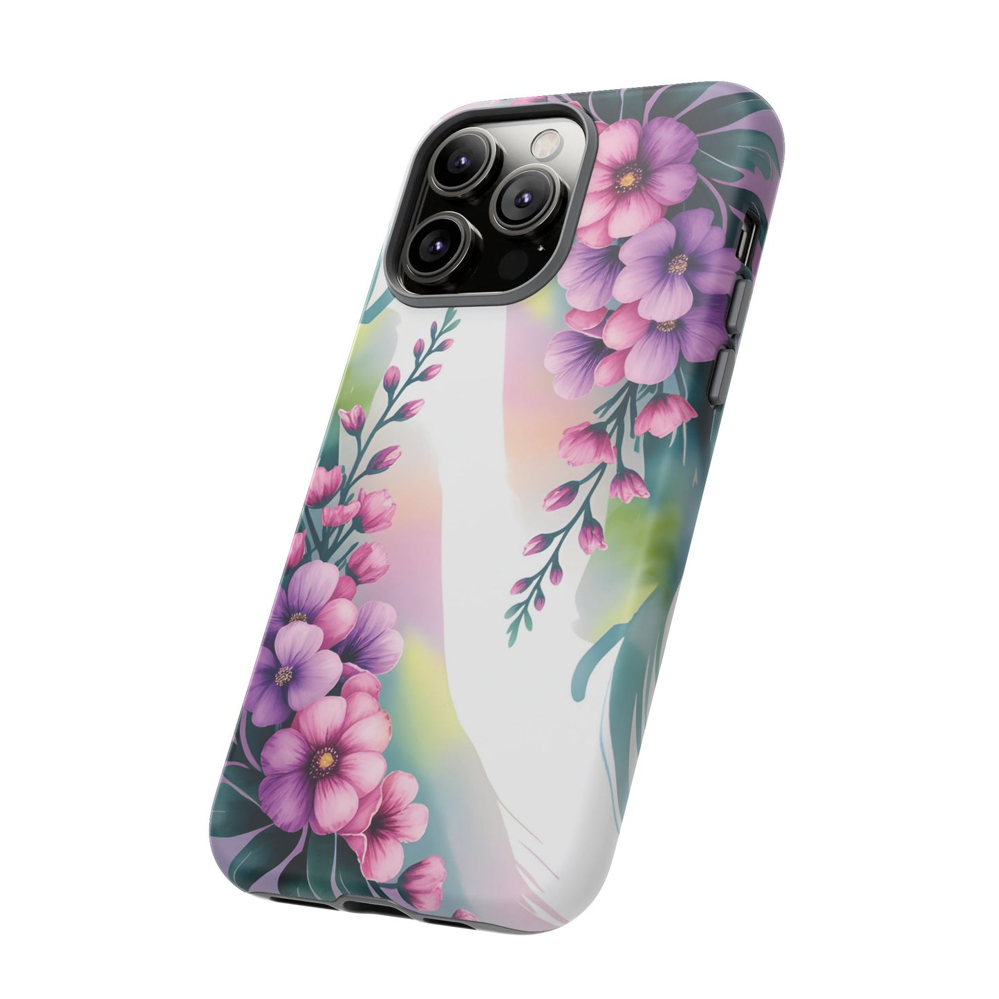 Floral Phone Case with Tough Protection, Stylish Cover for Smartphone, Flower Design Case, Gift for Her, Customizable Phone Accessories