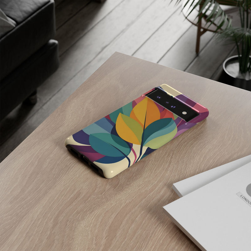 Colorful Leaf Phone Case, Tough TPU Cover, Eco-Friendly Design, Perfect Gift for Nature Lovers, Vibrant Floral Style