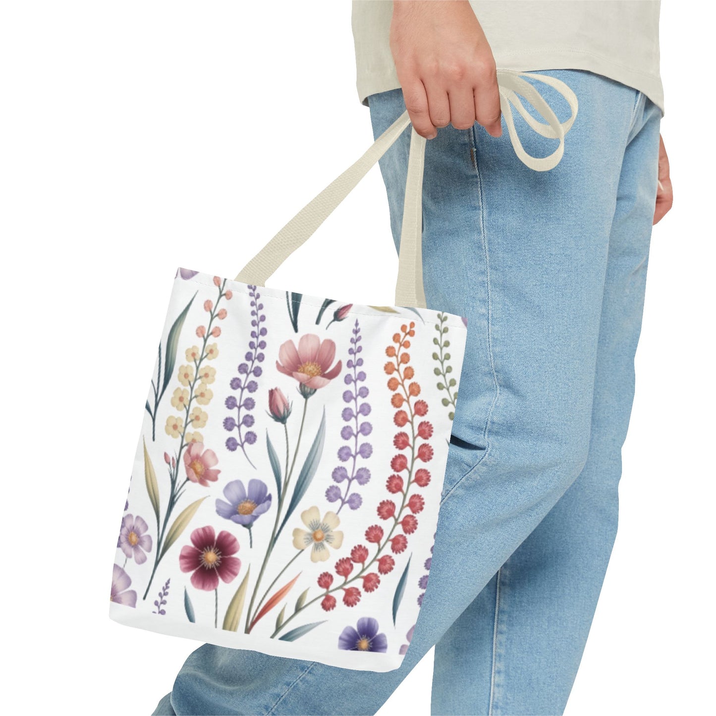 Floral Tote Bag, Stylish Shopping Bag, Reusable Grocery Tote, Summer Outing Purse, Eco-Friendly Gift, Flower Pattern Accessory