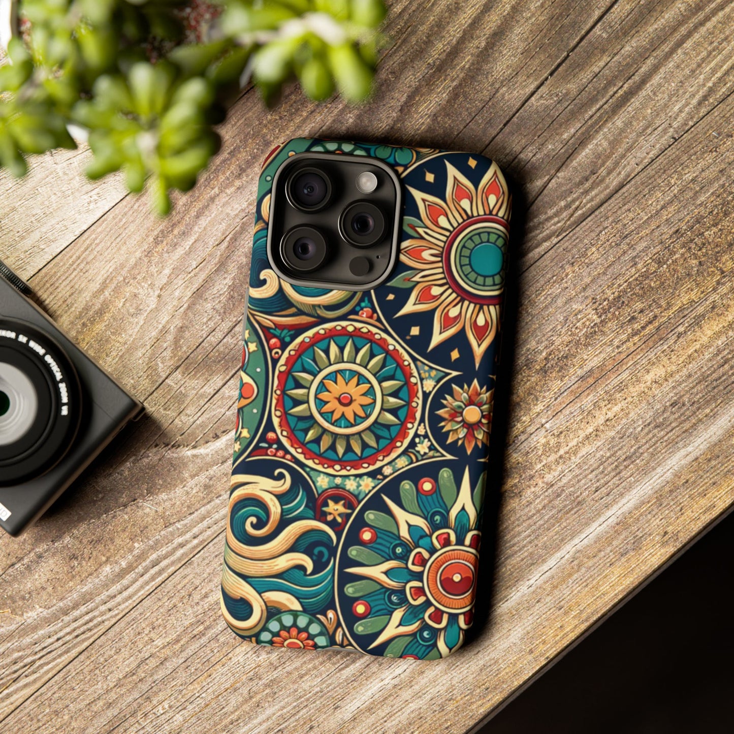 Boho Phone Case with Colorful Mandala Design, Stylish Phone Cover, Trendy Case for Women, Gift for Her, Bohemian Style Accessories