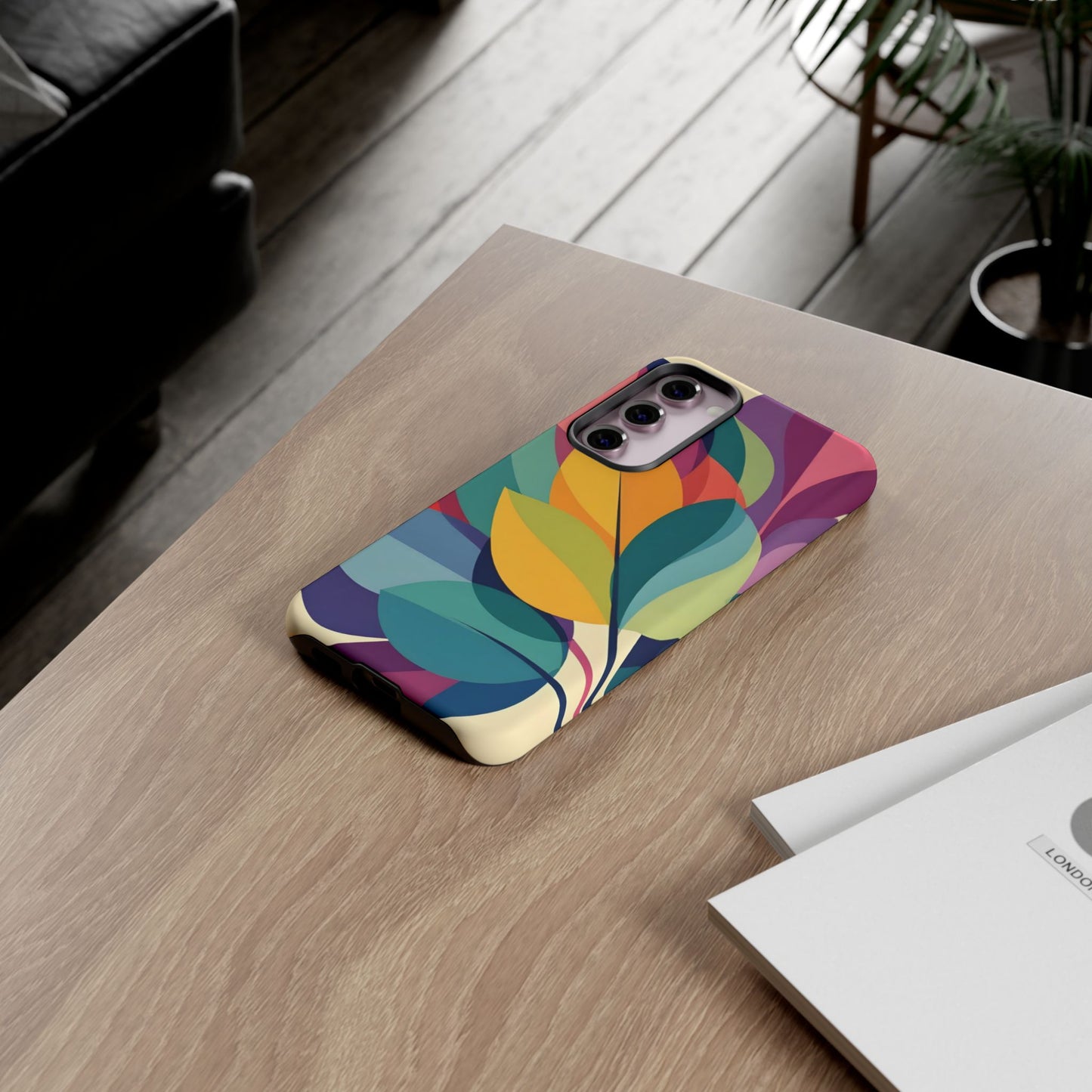 Colorful Leaf Phone Case, Tough TPU Cover, Eco-Friendly Design, Perfect Gift for Nature Lovers, Vibrant Floral Style