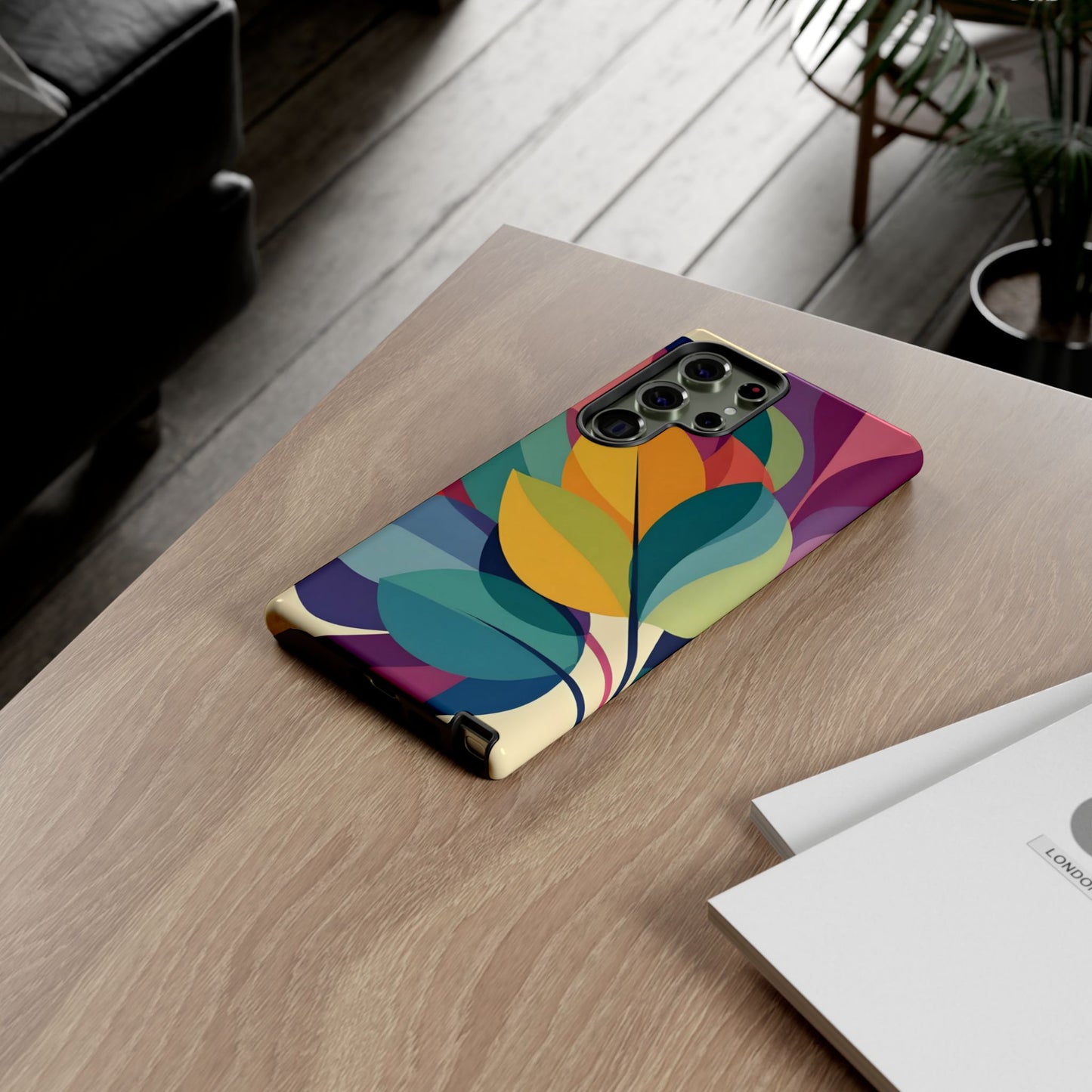 Colorful Leaf Phone Case, Tough TPU Cover, Eco-Friendly Design, Perfect Gift for Nature Lovers, Vibrant Floral Style