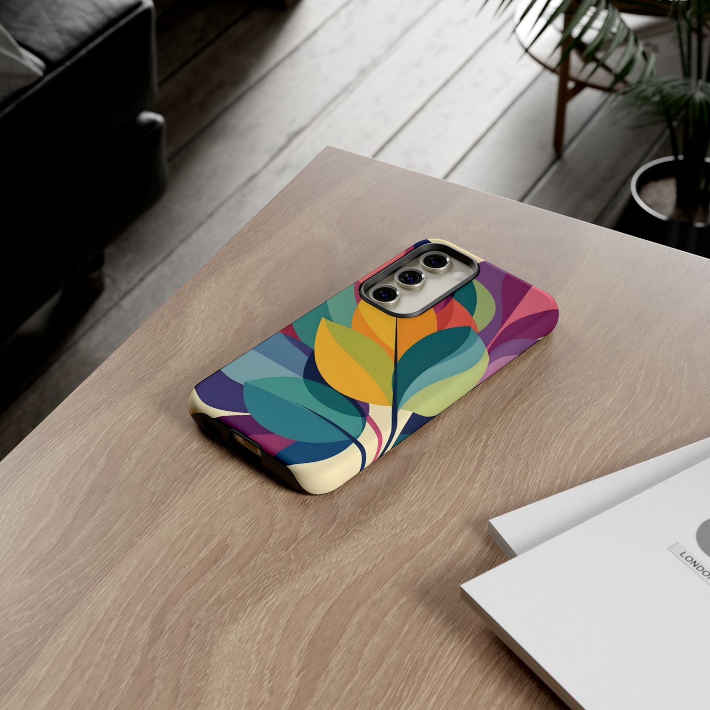 Colorful Leaf Phone Case, Tough TPU Cover, Eco-Friendly Design, Perfect Gift for Nature Lovers, Vibrant Floral Style