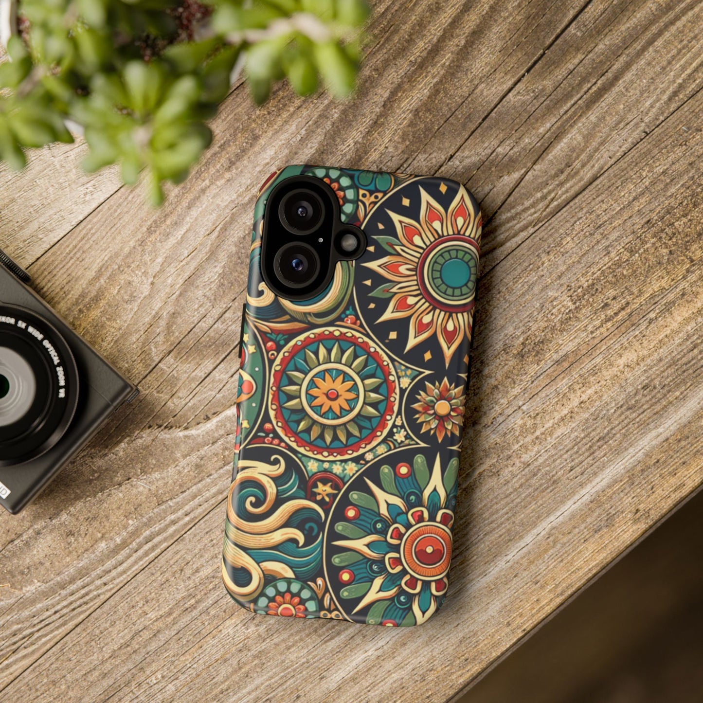 Boho Phone Case with Colorful Mandala Design, Stylish Phone Cover, Trendy Case for Women, Gift for Her, Bohemian Style Accessories