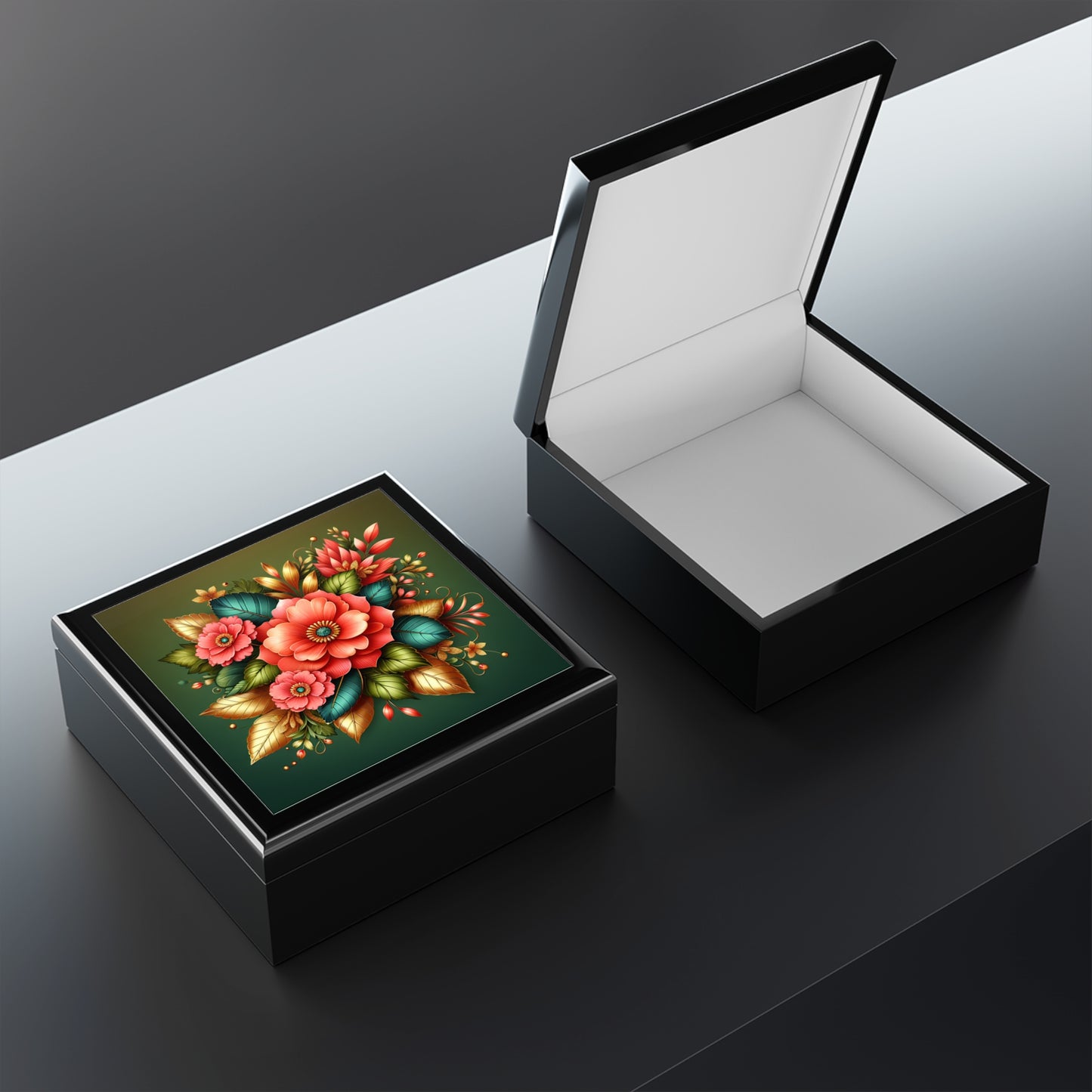 Floral Jewelry Box – Elegant Storage for Keepsakes and Accessories