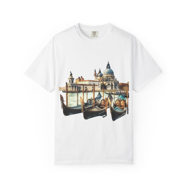 Venice Gondola Unisex Garment-Dyed T-Shirt - Artistic Travel Tee