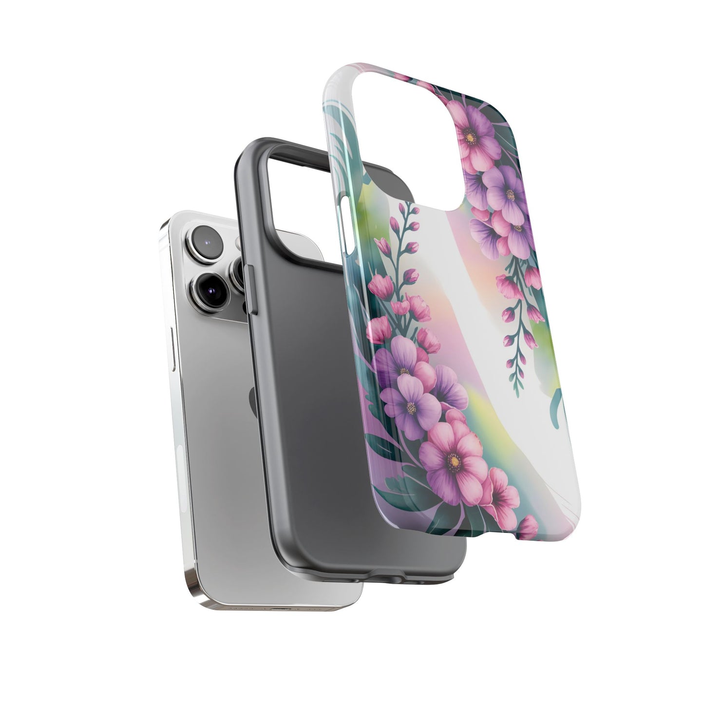 Floral Phone Case with Tough Protection, Stylish Cover for Smartphone, Flower Design Case, Gift for Her, Customizable Phone Accessories