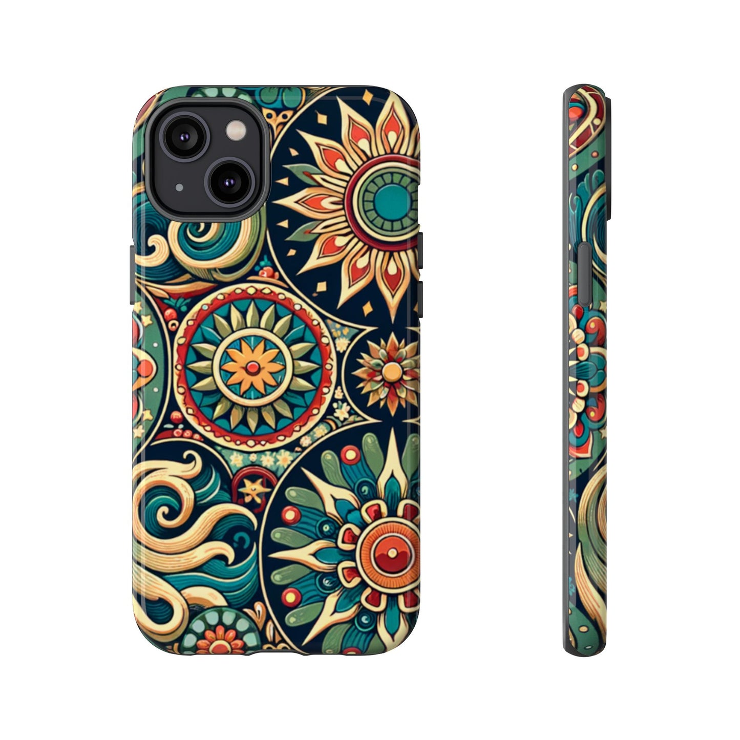 Boho Phone Case with Colorful Mandala Design, Stylish Phone Cover, Trendy Case for Women, Gift for Her, Bohemian Style Accessories