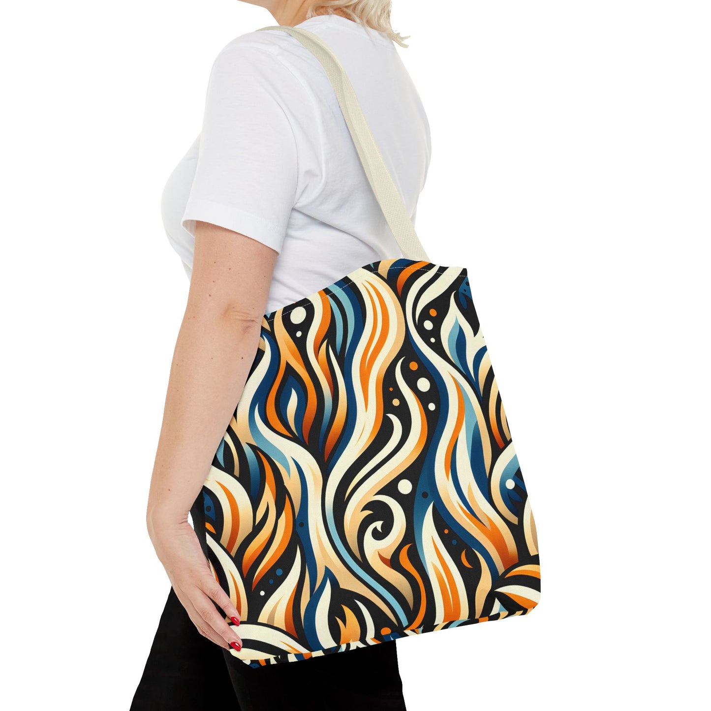 Vibrant Boho Tote Bag - Colorful AOP Design, Beach Essential, Everyday Carry, Gift Idea, Stylish and Functional