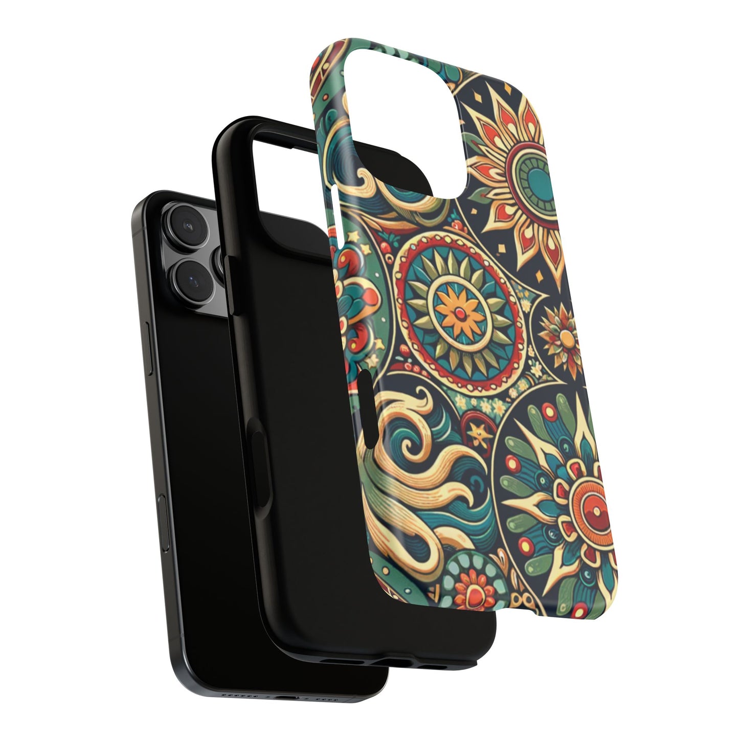 Boho Phone Case with Colorful Mandala Design, Stylish Phone Cover, Trendy Case for Women, Gift for Her, Bohemian Style Accessories