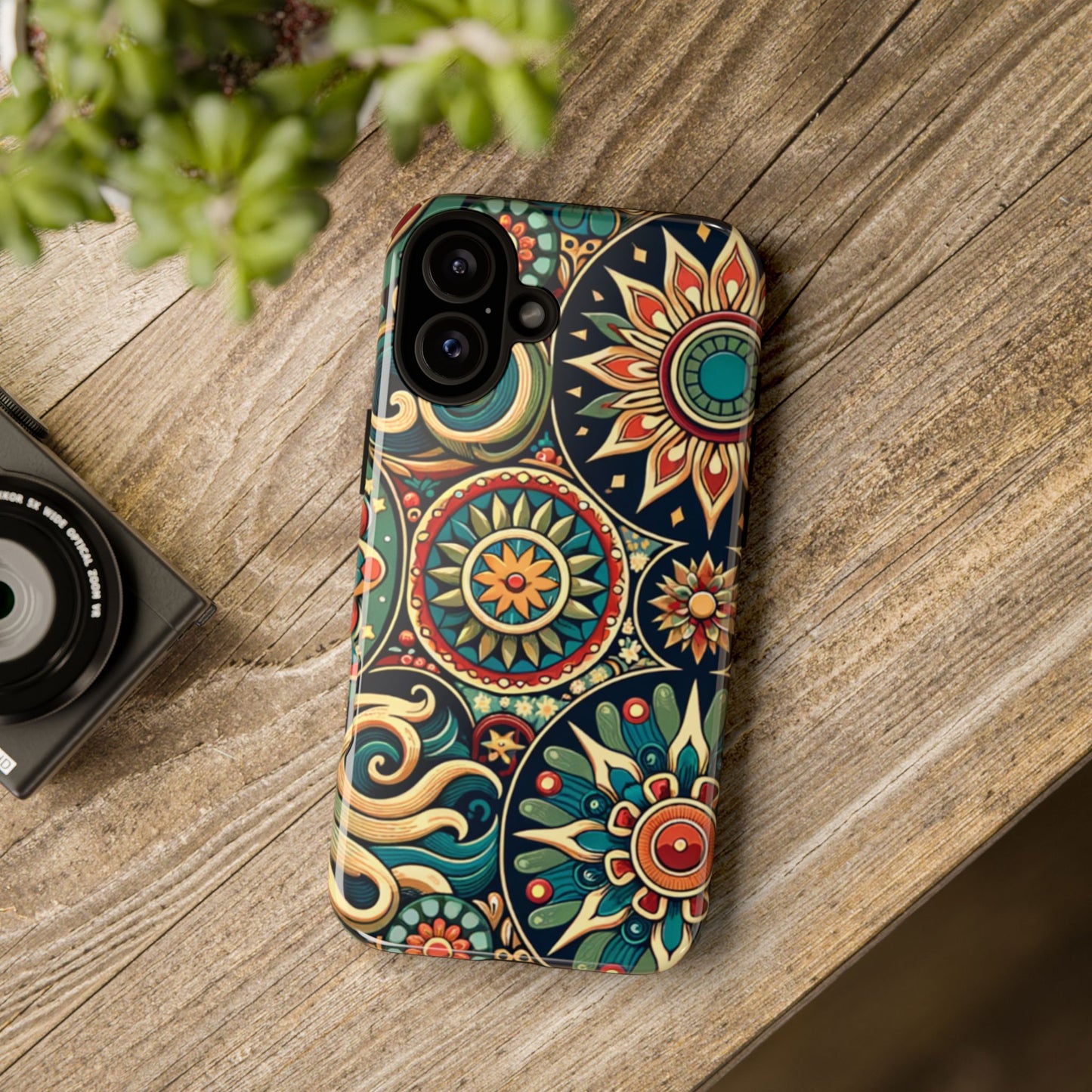 Boho Phone Case with Colorful Mandala Design, Stylish Phone Cover, Trendy Case for Women, Gift for Her, Bohemian Style Accessories