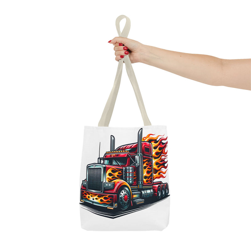 Flaming Truck Tote Bag | Stylish & Durable Carrier for Truck Enthusiasts