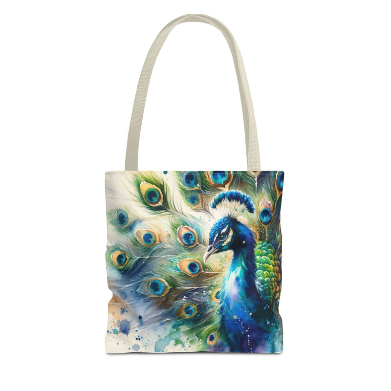 Elegant Peacock Tote Bag - Vibrant Art Carryall for Eco-Friendly Style