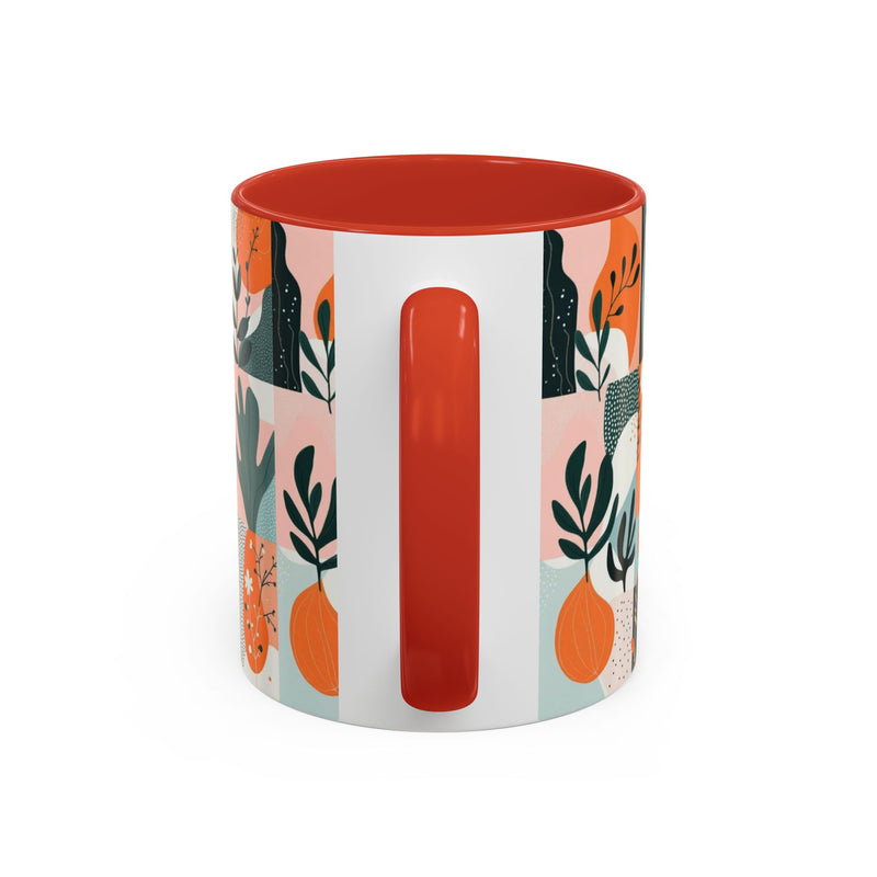 Botanical Accent Coffee Mug - Colorful Floral Design (11, 15oz)
