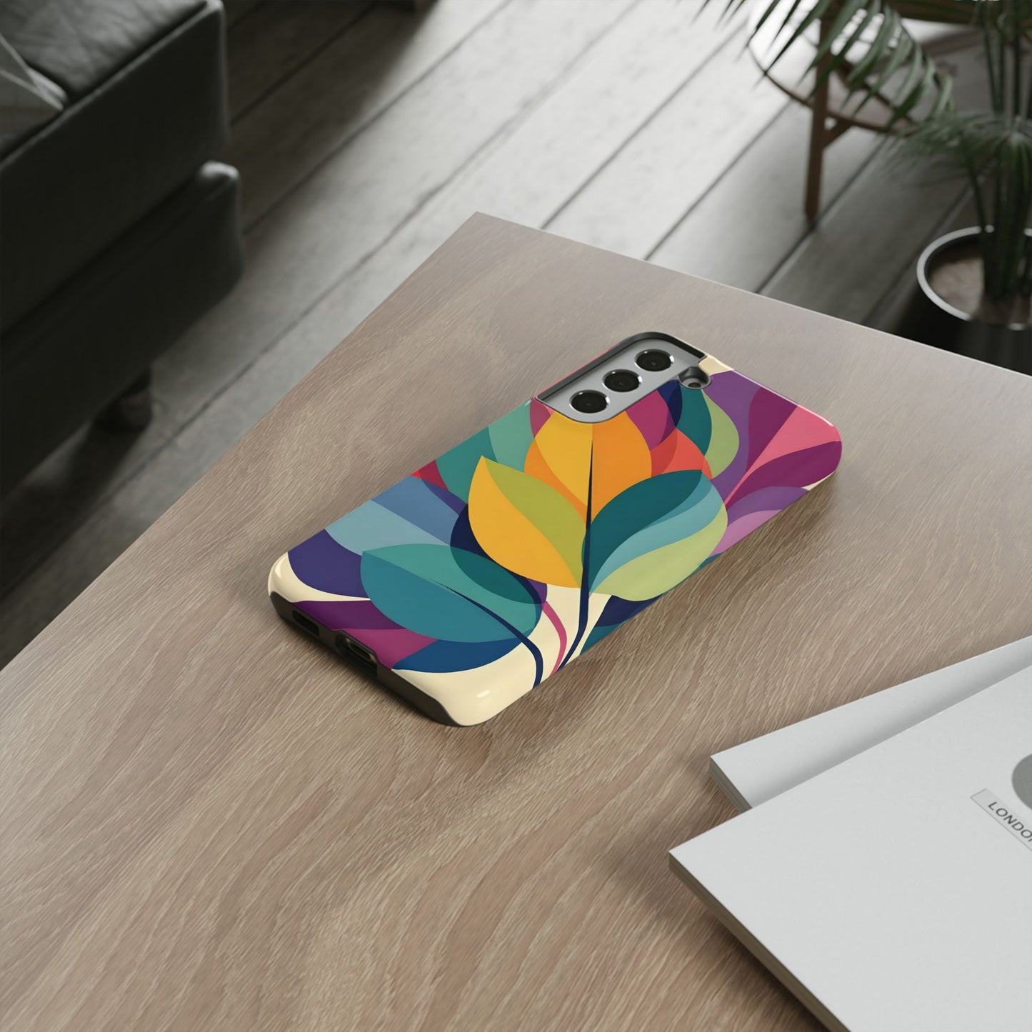 Colorful Leaf Phone Case, Tough TPU Cover, Eco-Friendly Design, Perfect Gift for Nature Lovers, Vibrant Floral Style