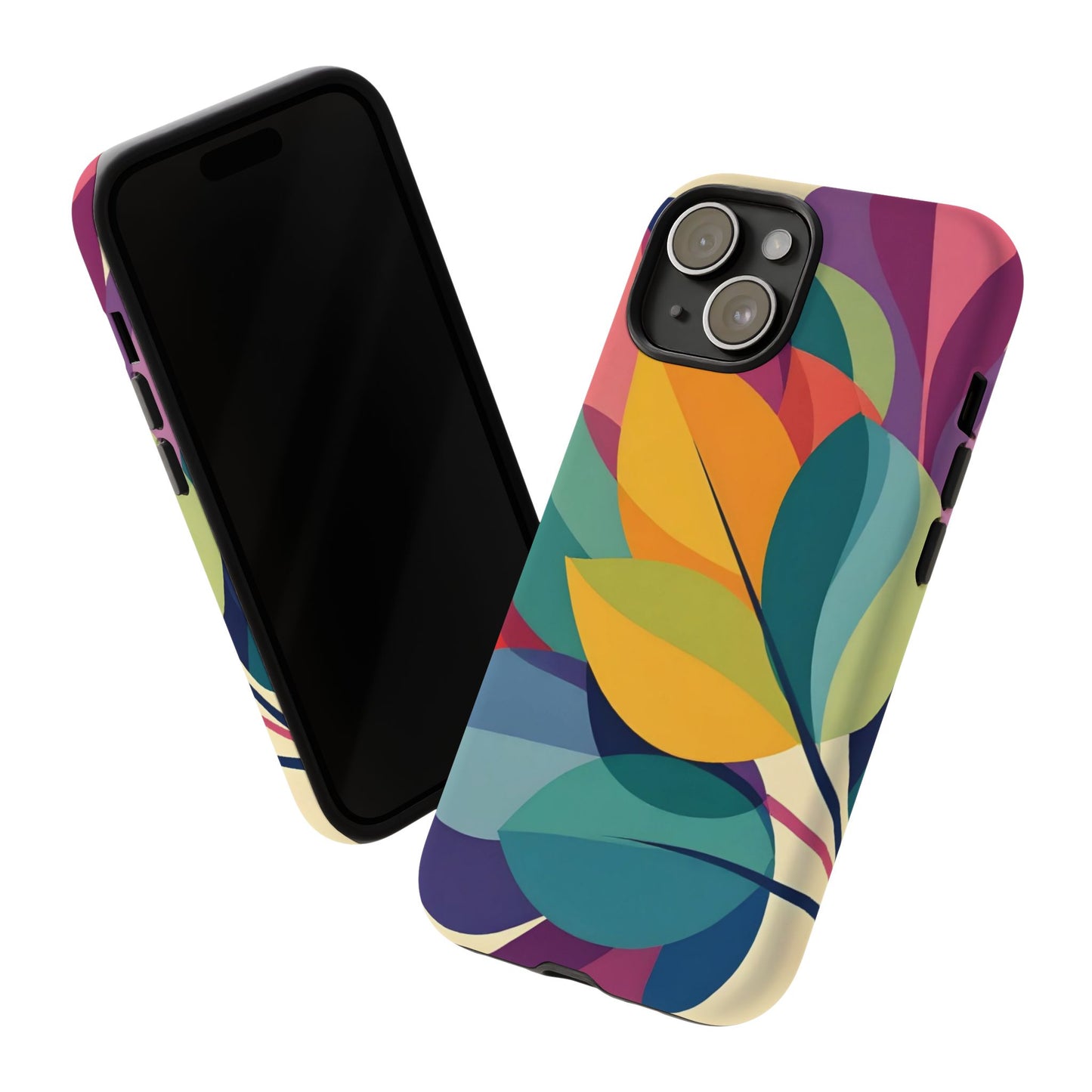 Colorful Leaf Phone Case, Tough TPU Cover, Eco-Friendly Design, Perfect Gift for Nature Lovers, Vibrant Floral Style