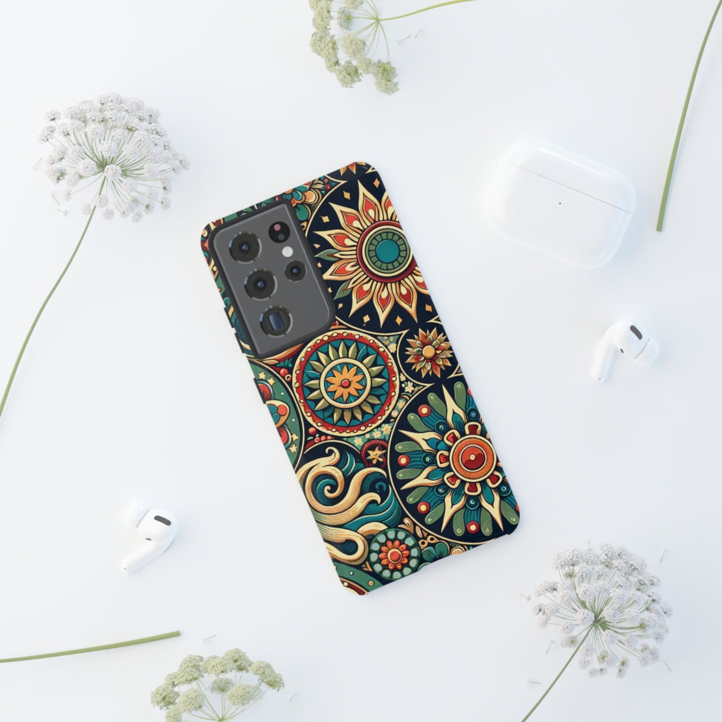 Boho Phone Case with Colorful Mandala Design, Stylish Phone Cover, Trendy Case for Women, Gift for Her, Bohemian Style Accessories