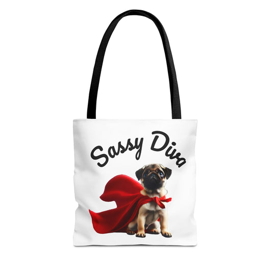 Sassy Diva Tote Bag, Stylish Eco-Friendly Bag, Pet Lover Gift, Dog Mom Accessory, Fun Shopping Bag, Animal Themed Purse