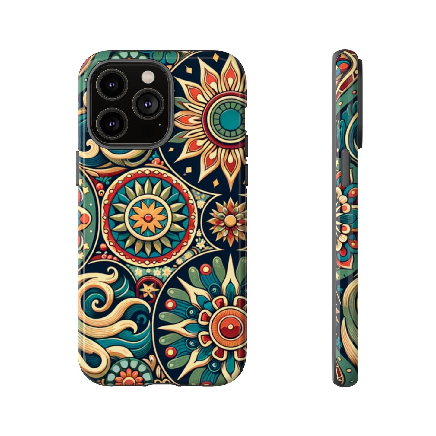 Boho Phone Case with Colorful Mandala Design, Stylish Phone Cover, Trendy Case for Women, Gift for Her, Bohemian Style Accessories