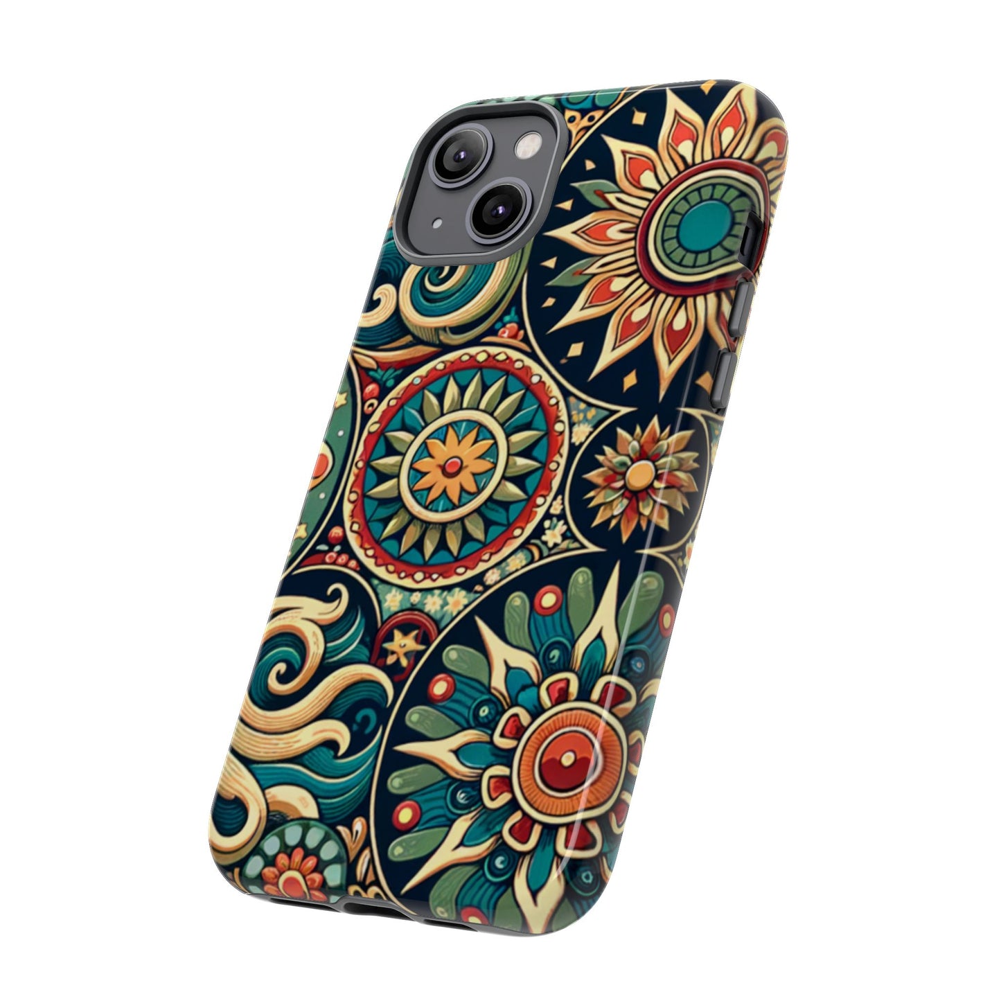 Boho Phone Case with Colorful Mandala Design, Stylish Phone Cover, Trendy Case for Women, Gift for Her, Bohemian Style Accessories