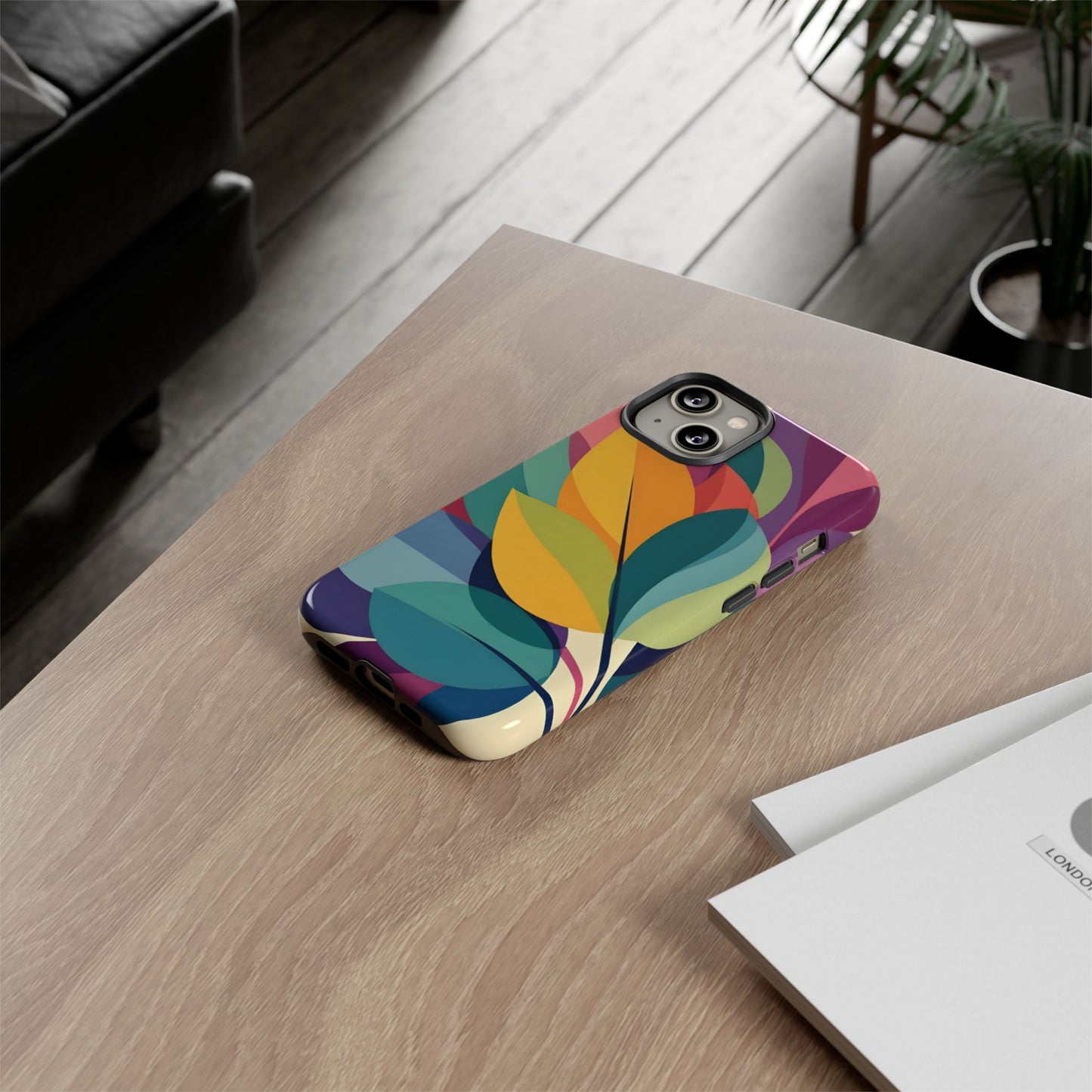Colorful Leaf Phone Case, Tough TPU Cover, Eco-Friendly Design, Perfect Gift for Nature Lovers, Vibrant Floral Style