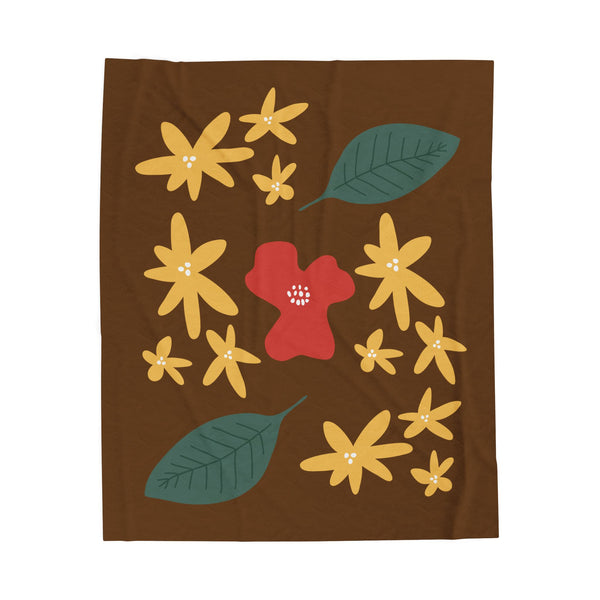Cozy Floral Velveteen Plush Blanket