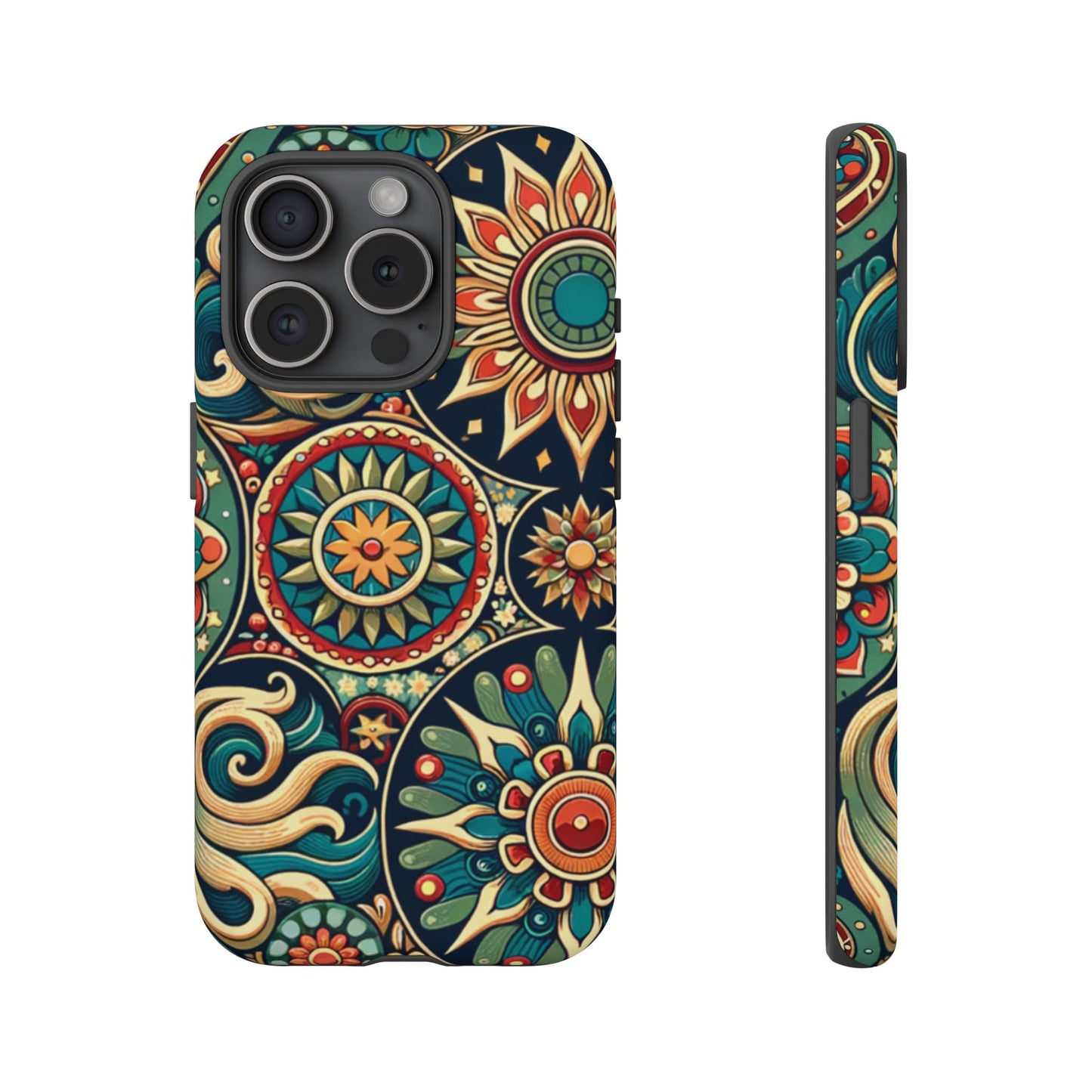 Boho Phone Case with Colorful Mandala Design, Stylish Phone Cover, Trendy Case for Women, Gift for Her, Bohemian Style Accessories