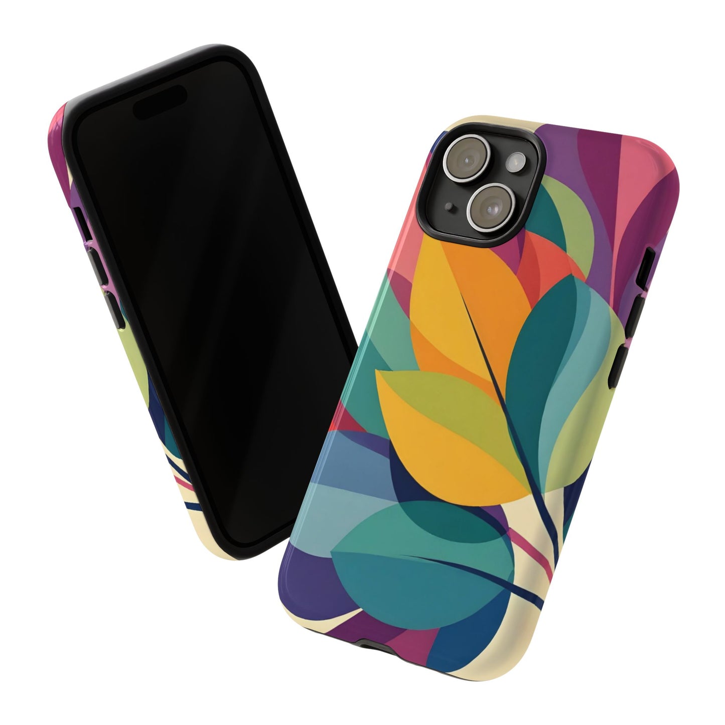 Colorful Leaf Phone Case, Tough TPU Cover, Eco-Friendly Design, Perfect Gift for Nature Lovers, Vibrant Floral Style