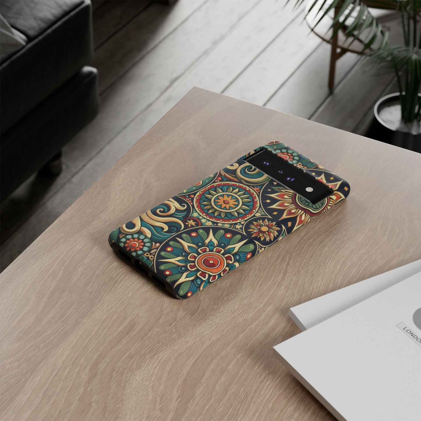 Boho Phone Case with Colorful Mandala Design, Stylish Phone Cover, Trendy Case for Women, Gift for Her, Bohemian Style Accessories