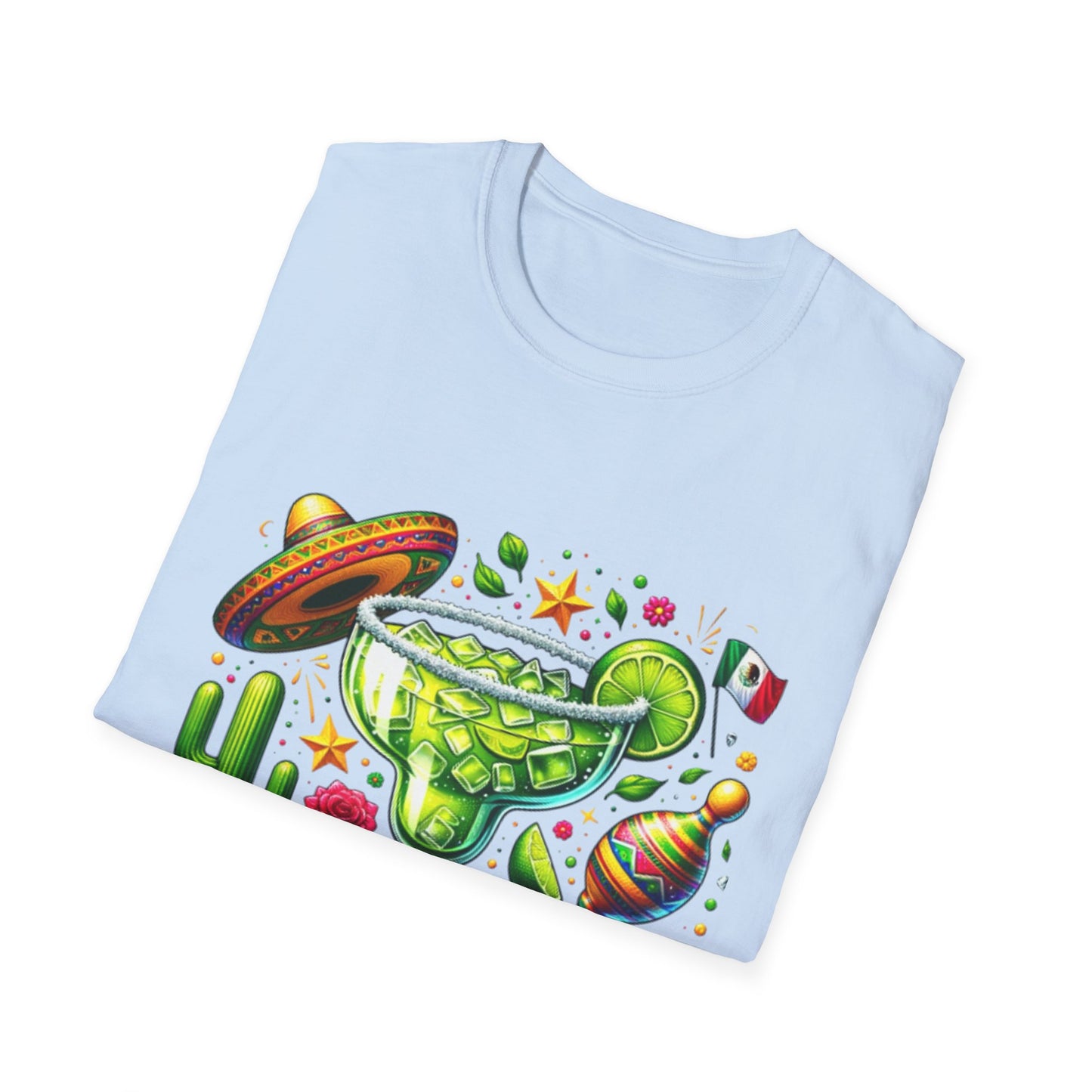 Fiesta Vibes Unisex Softstyle T-Shirt - Colorful Margarita Design