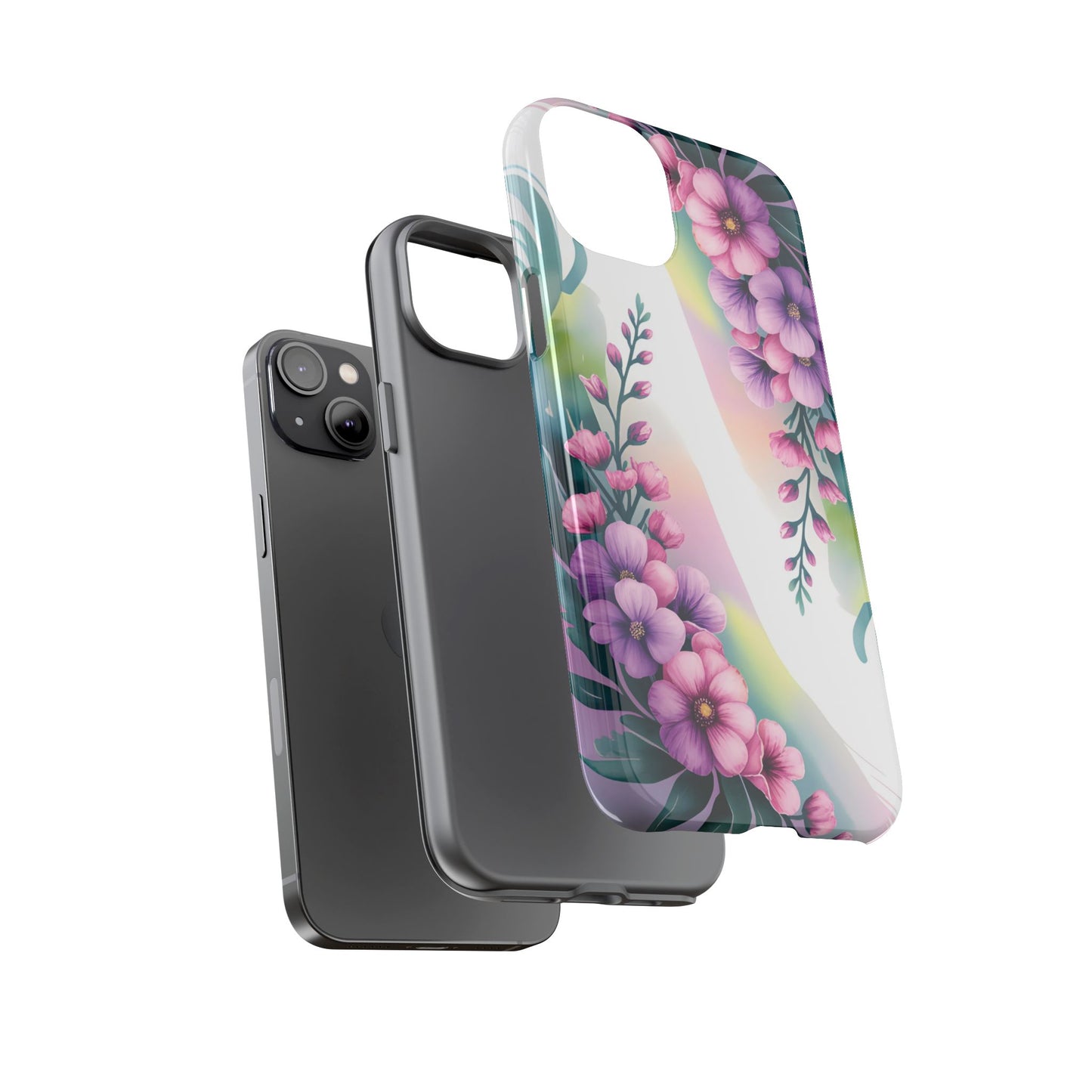 Floral Phone Case with Tough Protection, Stylish Cover for Smartphone, Flower Design Case, Gift for Her, Customizable Phone Accessories