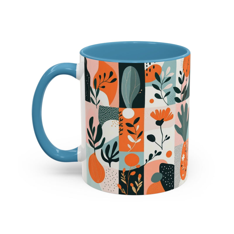 Botanical Accent Coffee Mug - Colorful Floral Design (11, 15oz)