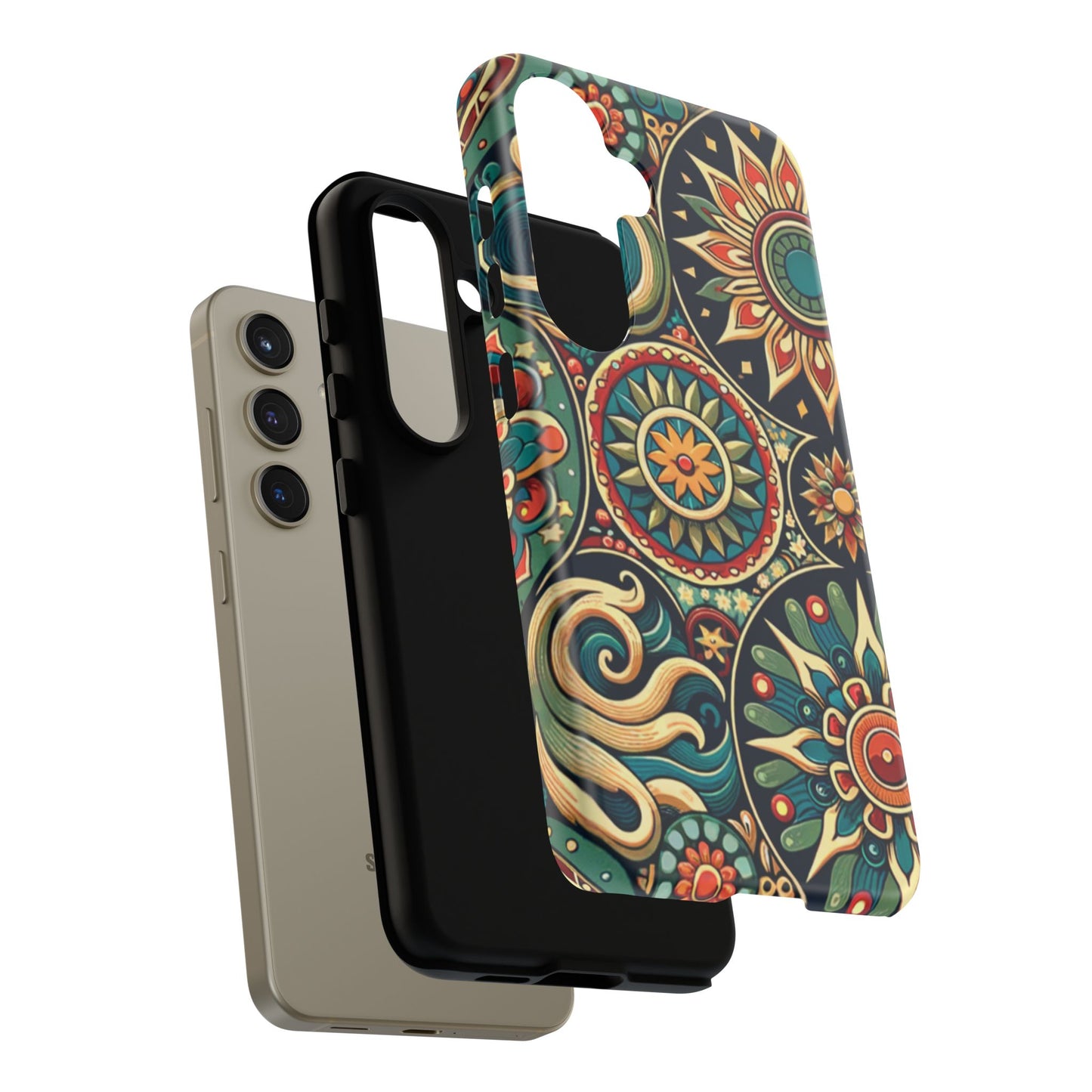 Boho Phone Case with Colorful Mandala Design, Stylish Phone Cover, Trendy Case for Women, Gift for Her, Bohemian Style Accessories
