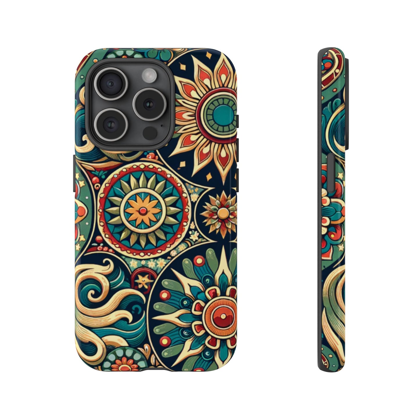 Boho Phone Case with Colorful Mandala Design, Stylish Phone Cover, Trendy Case for Women, Gift for Her, Bohemian Style Accessories