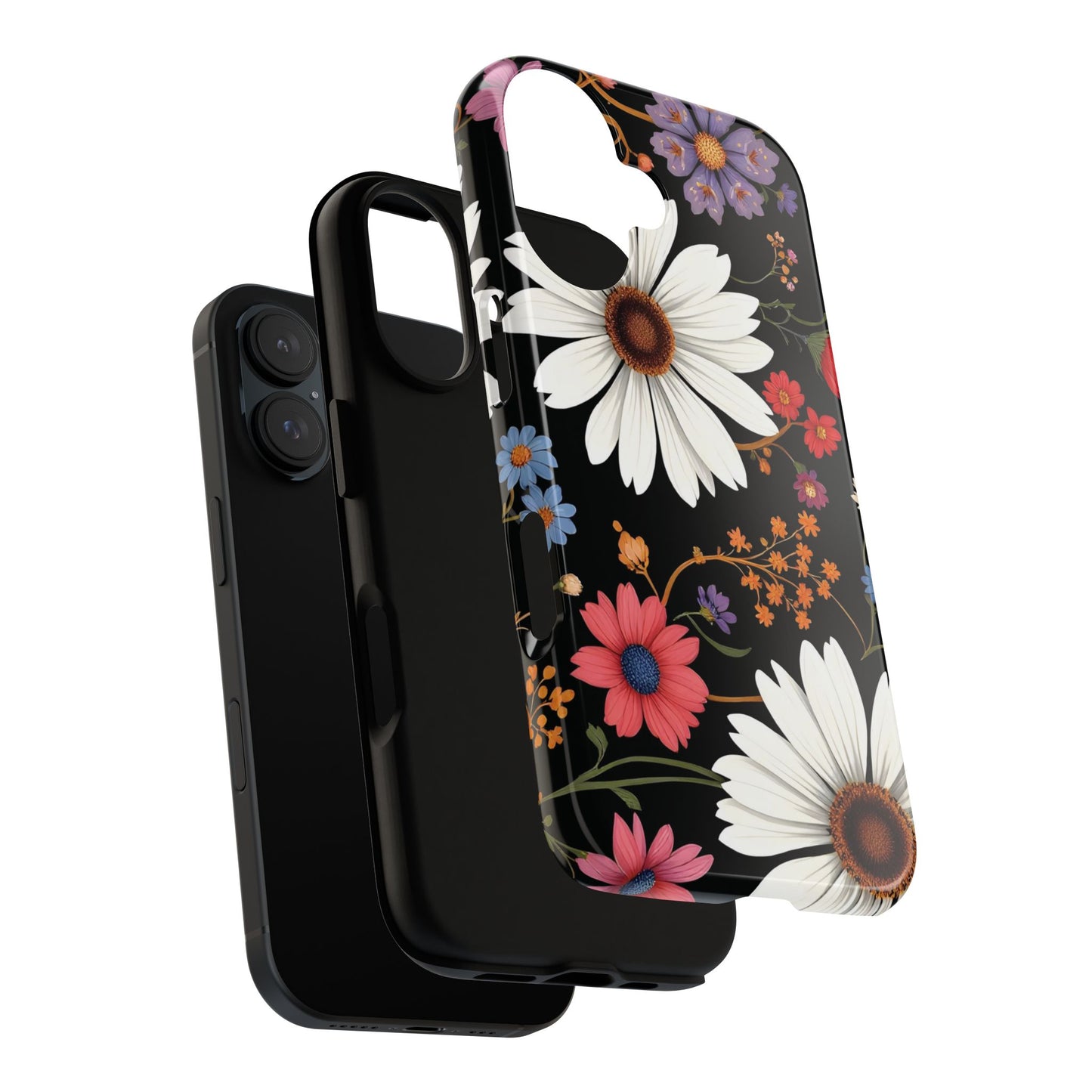Floral Tough Phone Case - Elegant Daisy Design for Nature Lovers
